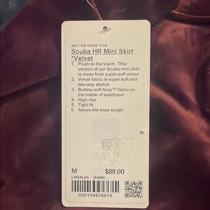 Lululemon Athletica Red Mini Bubble Skirt Work